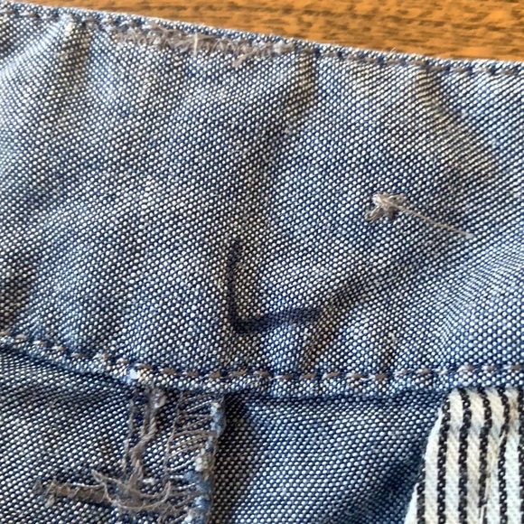 📌 Madewell Ramie Chambray Blue Mid-rise Shorts - Picture 4 of 5